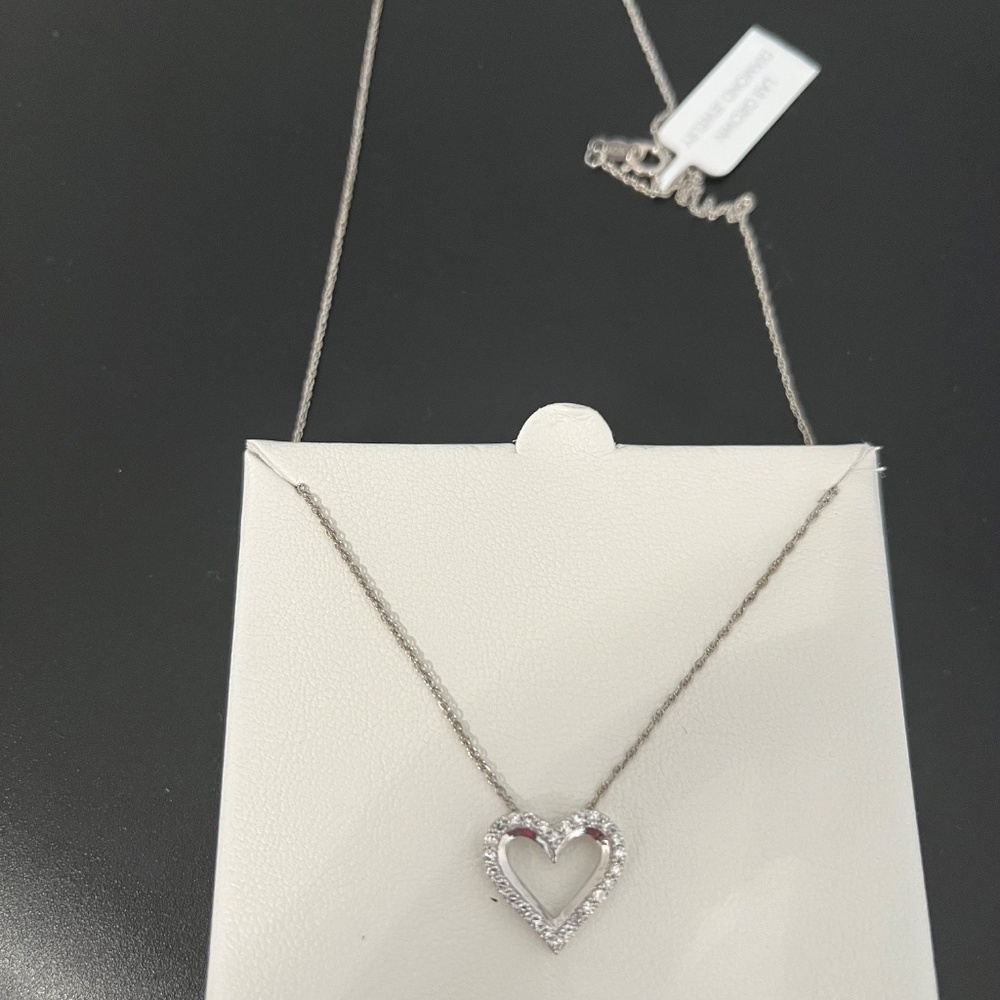 Nova Star Sterling Silver lab grown diamond heart pendant - Picture 3 of 8